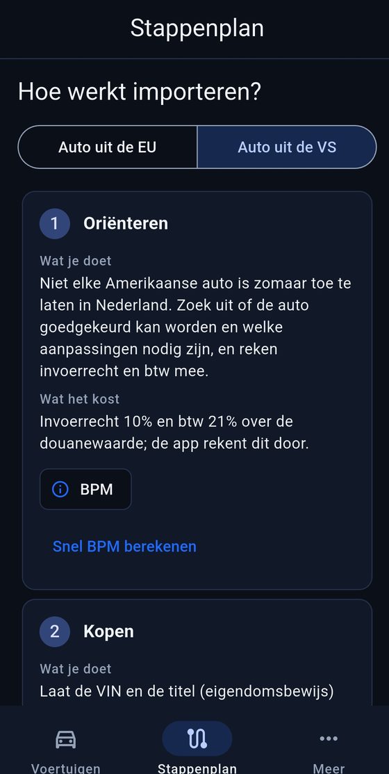 Het stappenplan voor een auto uit de VS